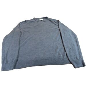 Nordstrom Rack Mens 100% Merino Wool Sweater Blue Crew Neck Size 2XL